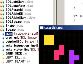 My testsdlshape Program for Tetris Shapes